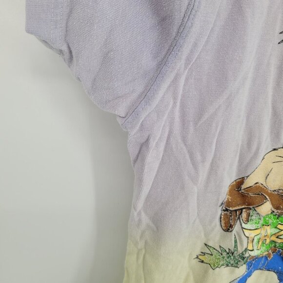 Novel Teez Mens medium Vtg warner bros Taz gray yellow 90s graphic t shirt flaws - Picture 2 of 11